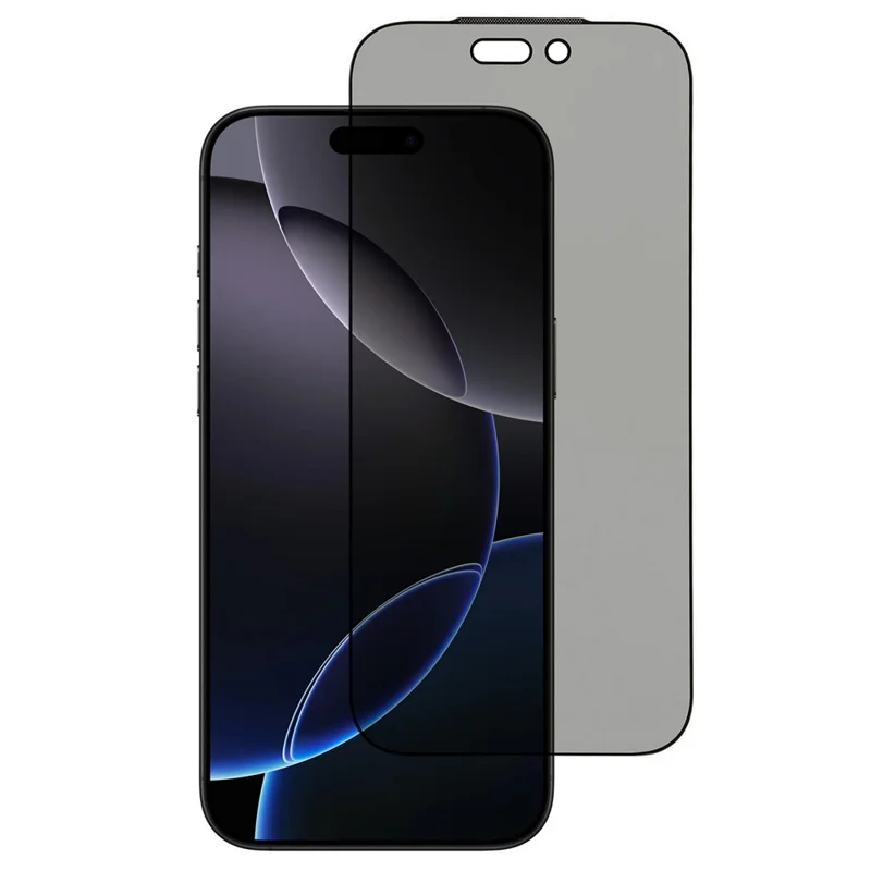 For iPhone 17 Privacy Tempered Glass Screen Protector with Silk Printing / Dust Filter Mesh