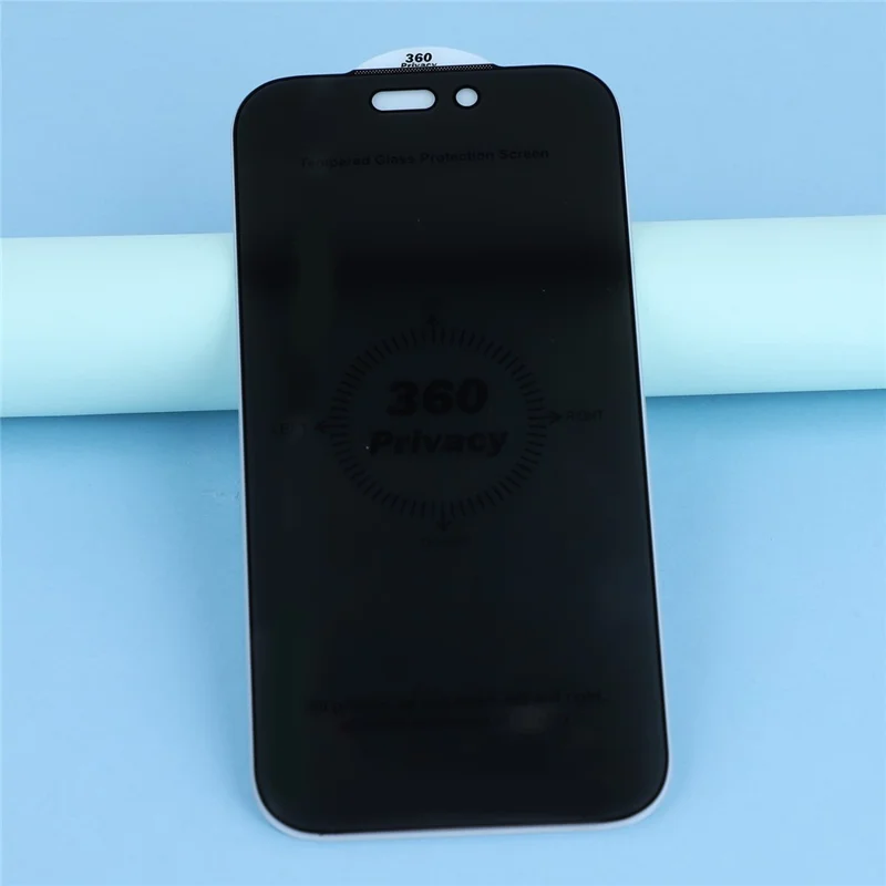 For iPhone 17 Privacy Tempered Glass Screen Protector with Silk Printing / Dust Filter Mesh