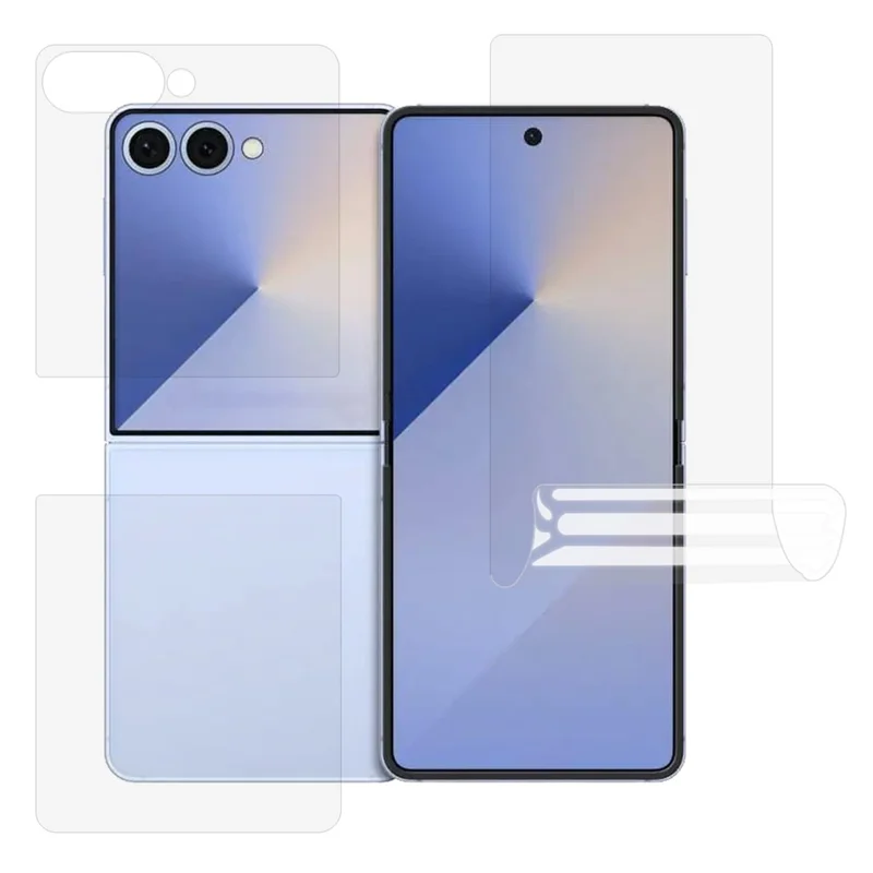 Für Samsung Galaxy Z Flip7 5G Displayschutz Set, Vorder- + Rückseite Vollabdeckung TPU+PET Hydrogel-Folie