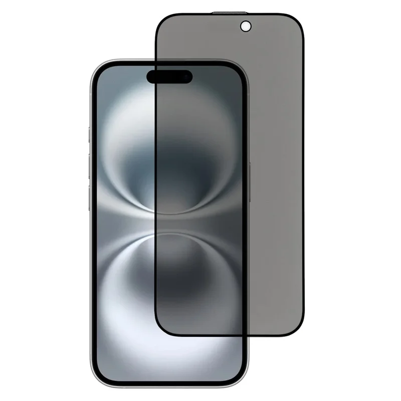 For iPhone 17 Privacy Screen Protector Matte Silk Printing Anti-Spy Tempered Glass Film with Dust-Proof Mesh