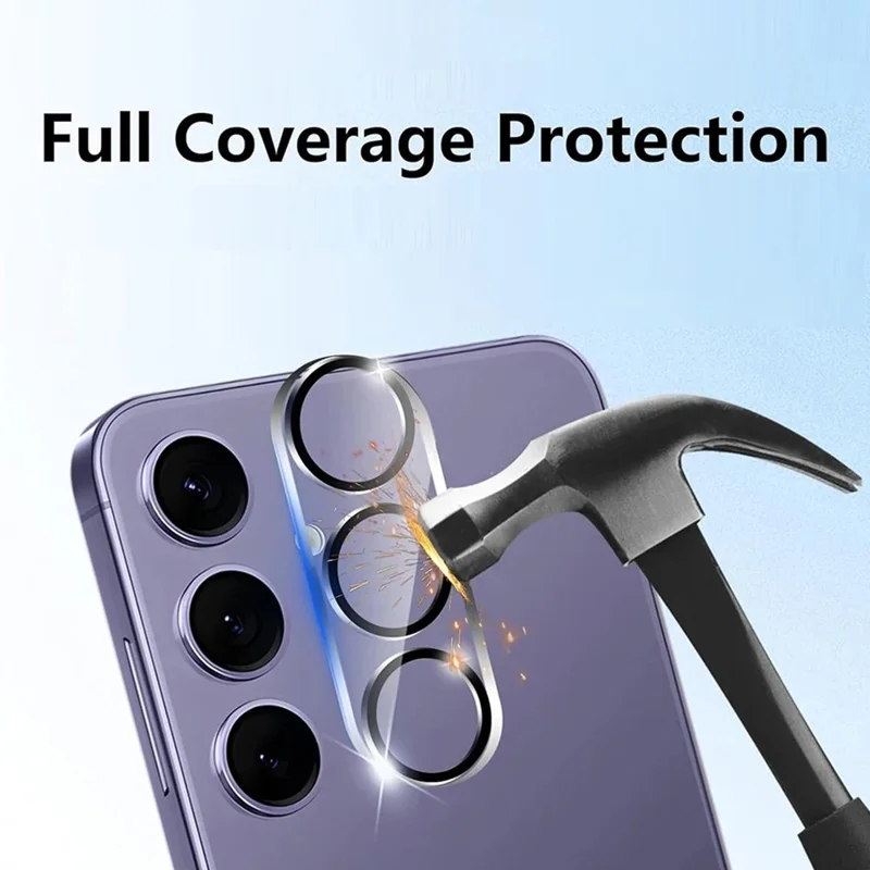 For Samsung Galaxy S25 Camera Lens Protector Black Ring Silk Printing Tempered Glass Acrylic Lens Film