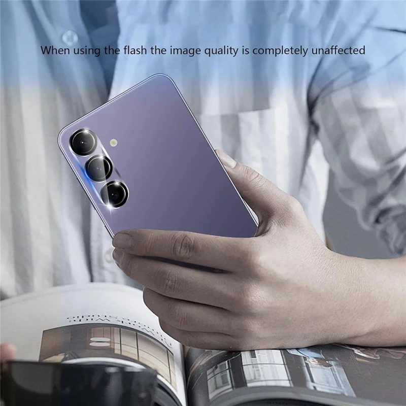 For Samsung Galaxy S24 Camera Lens Protector Black Ring Silk Printing Tempered Glass Acrylic Lens Film