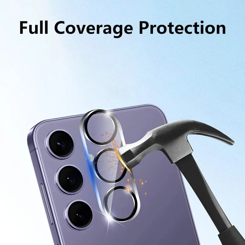 For Samsung Galaxy S24+ Camera Lens Protector Black Ring Silk Printing Tempered Glass Acrylic Lens Film
