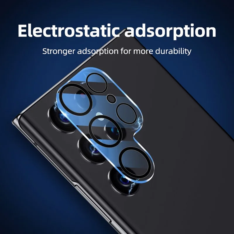For Samsung Galaxy S24 Ultra Camera Lens Protector Black Ring Silk Printing Tempered Glass Acrylic Lens Film