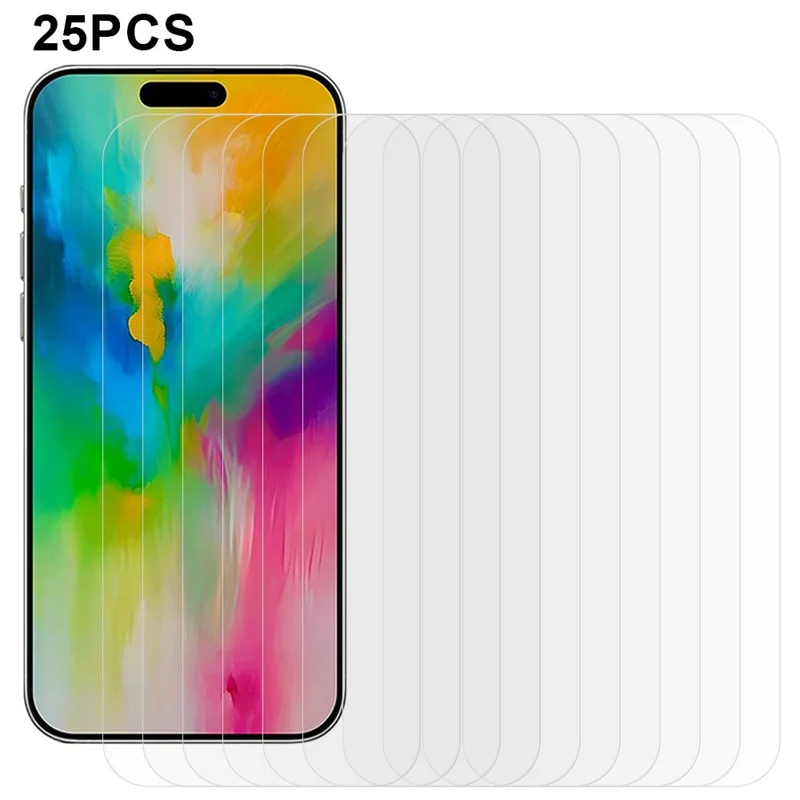 Pack de 25 Protectores de Pantalla de Vidrio Templado de Alta Definición para iPhone 17