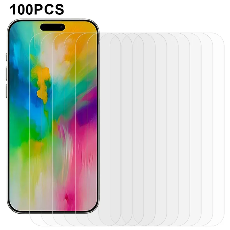 100 Pièces Protection d'écran en Verre Trempé Anti-Rayures pour iPhone 17 Pro Max