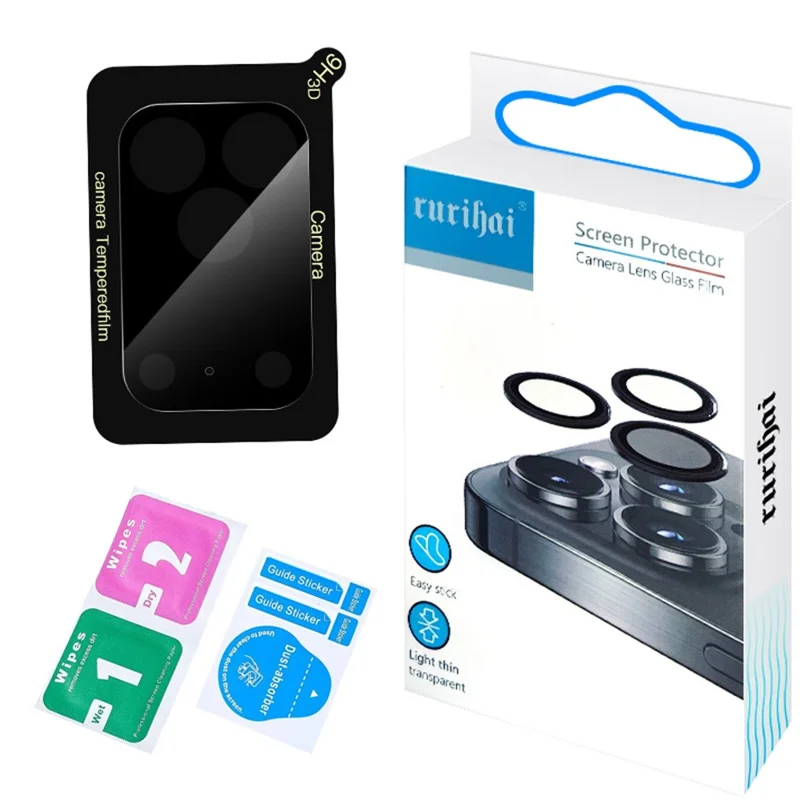 RURIHAI For iPhone 17 Pro Camera Lens Protector High Aluminium Silicon Glass Silk Printing Lens Film