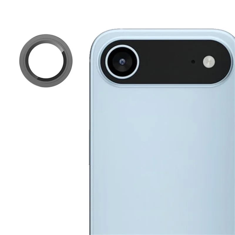 RURIHAI For iPhone 17 Air Camera Lens Protector Tempered Glass Metal Ring Lens Film - Titanium Grey