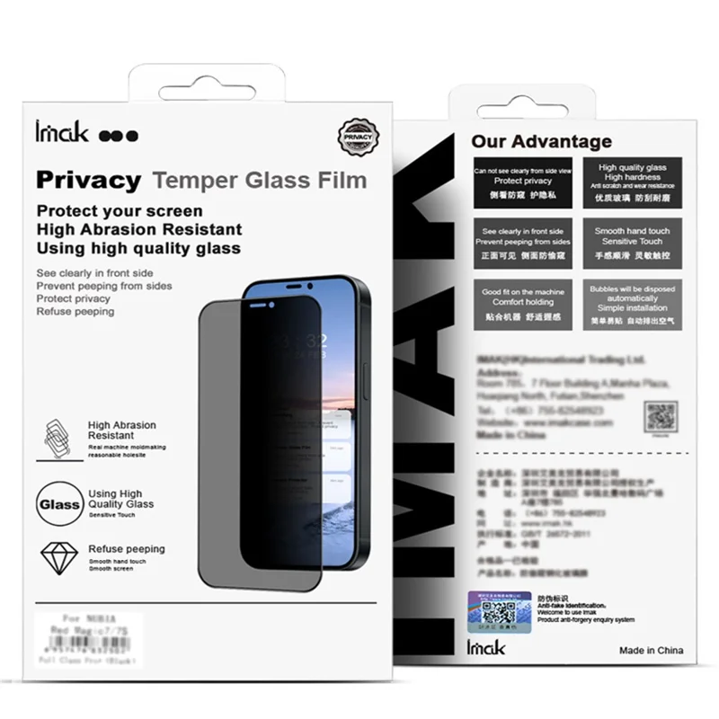 IMAK för Huawei nova 14 Pro 5G Anti Spy-temperglas skärmskydd (utan kantversion)