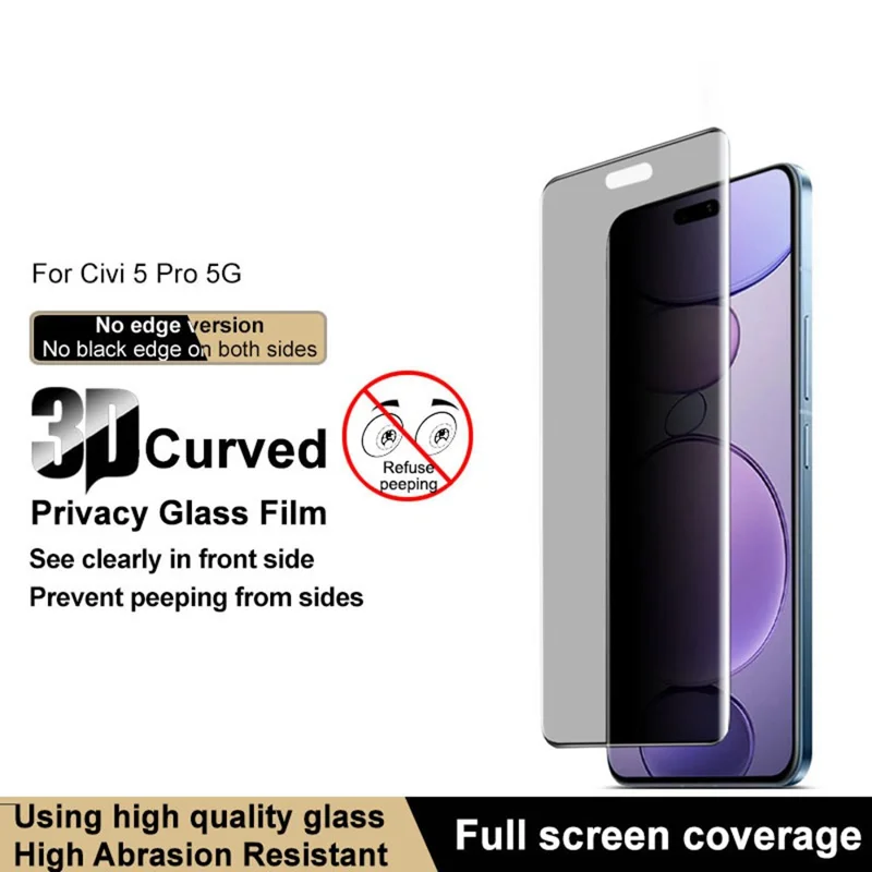 IMAK For Xiaomi Civi 5 Pro 5G Anti Spy Tempered Glass Screen Protector (No Edge Version)