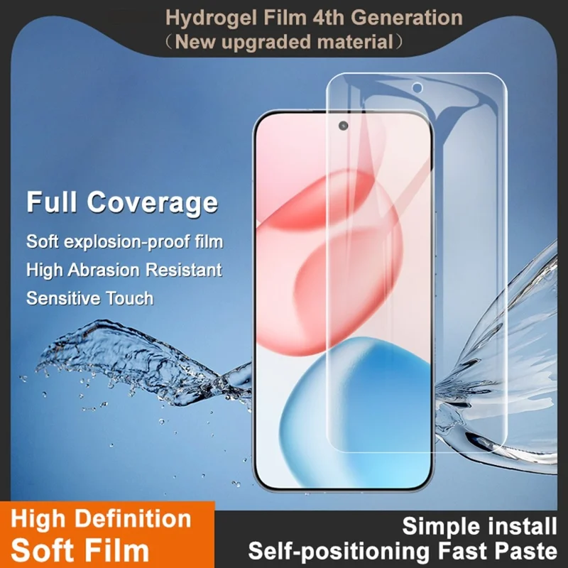 Protector de Pantalla de Película de Hidrogel IMAK 4ª Generación para Honor 400 5G (Global) Ultra Claro Película TPU Suave (Desbloqueo con Huella Dactilar)