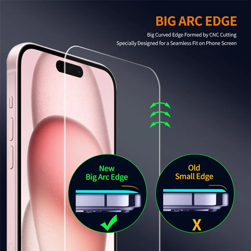 ENKAY HAT PRINCE Para iPhone 17 Protector de Pantalla Air con Bordes Curvados de Vidrio de Aluminio-Silicio de Alta Dureza 9H y Adhesivo Grueso