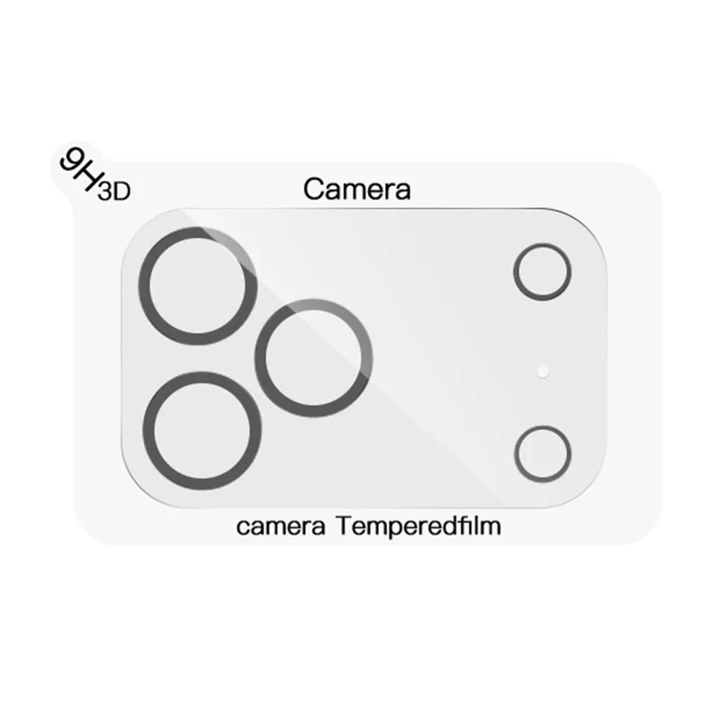 RURIHAI Para iPhone 17 Pro Protetor de Lente da Câmera Círculo Preto Transparente 3D Filme de Vidro de Alumínio-Silício de Alta Qualidade