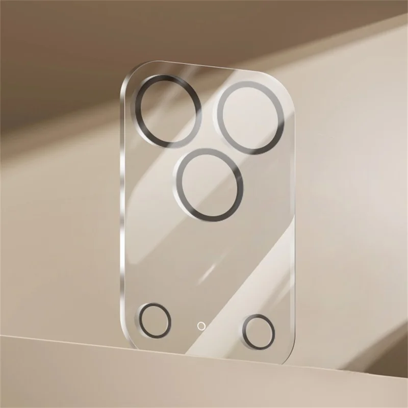 RURIHAI Para iPhone 17 Pro Protetor de Lente da Câmera Círculo Preto Transparente 3D Filme de Vidro de Alumínio-Silício de Alta Qualidade