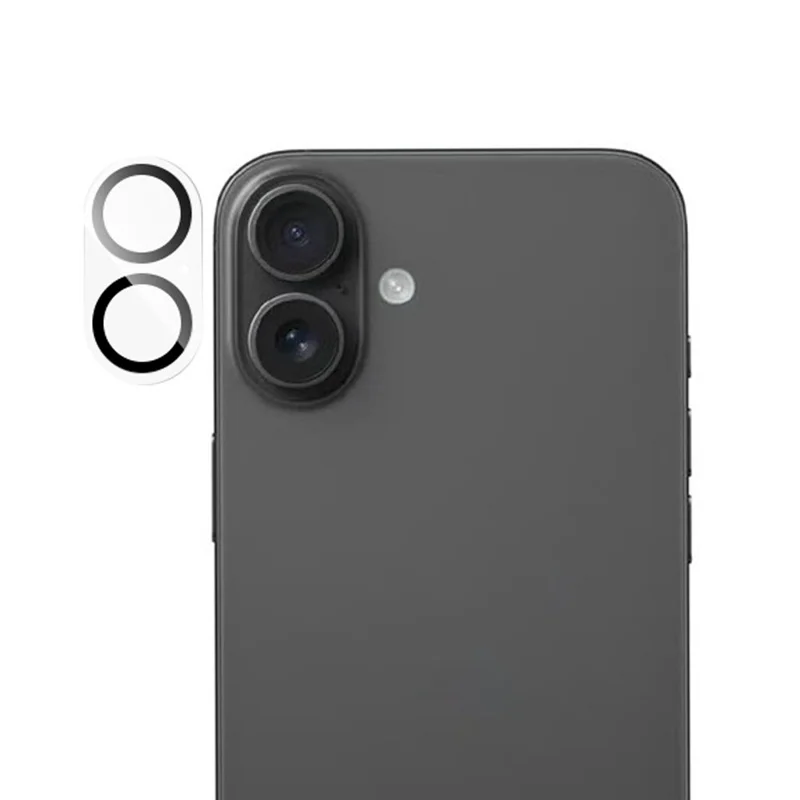 RURIHAI For iPhone 17 Camera Lens Protector Clear Black Circle 3D High Aluminum-Silicon Glass Lens Film