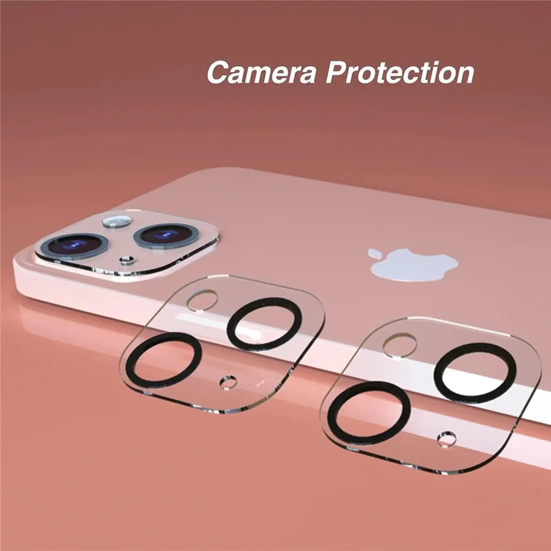 For iPhone 13 / 13 mini Camera Lens Protector Black Ring Silk Printing Tempered Glass Acrylic Lens Film