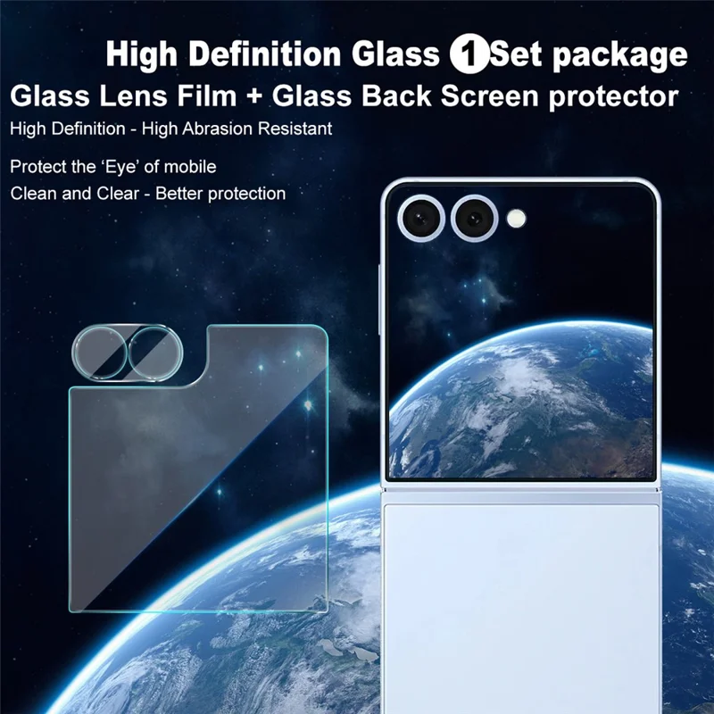 IMAK For Samsung Galaxy Z Flip7 5G Camera Lens Film + Tempered Glass Rear Screen Protector