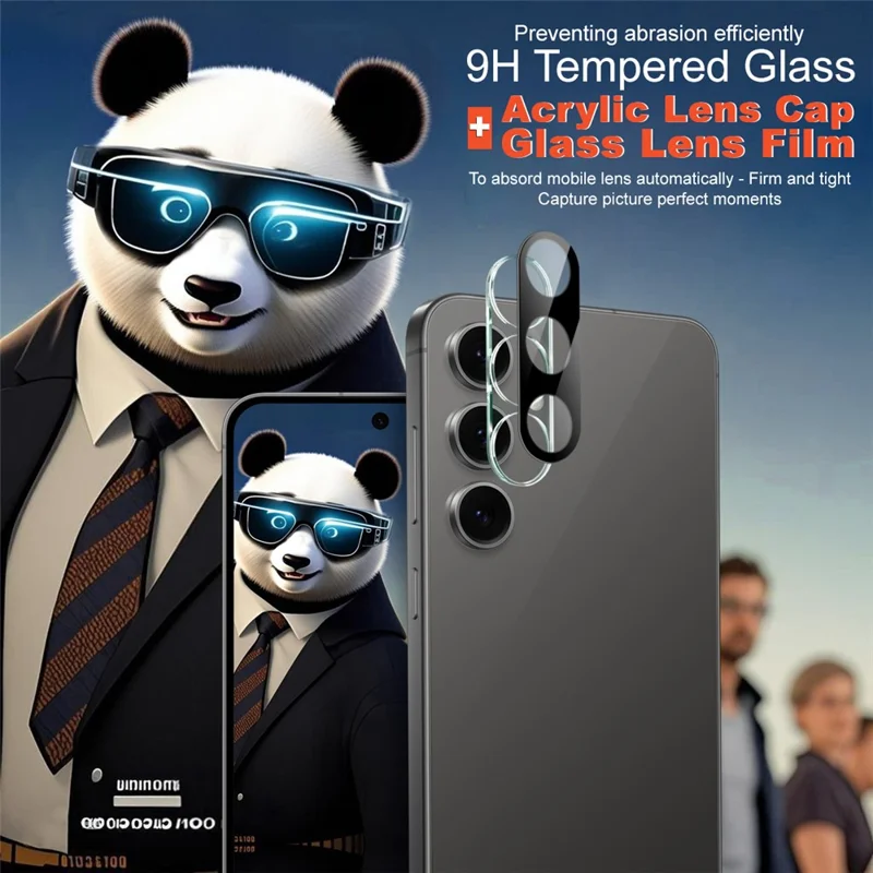 IMAK For Samsung Galaxy S25 FE Camera Lens Protector Tempered Glass HD Clear Lens Film (Black Version)