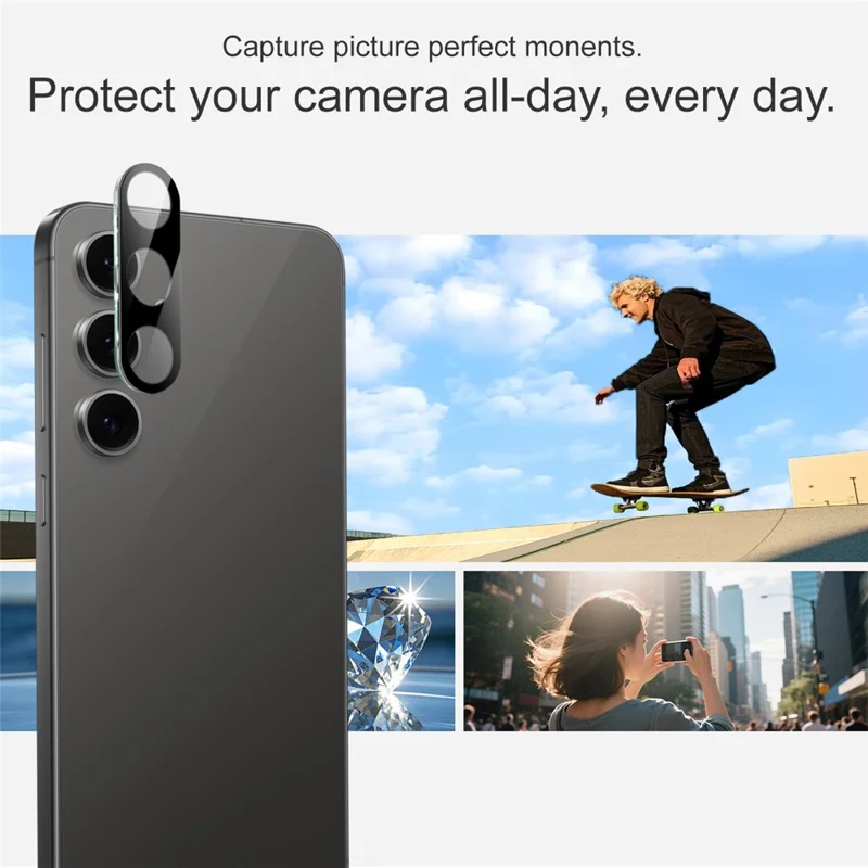 IMAK For Samsung Galaxy S25 FE Camera Lens Protector Tempered Glass HD Clear Lens Film (Black Version)