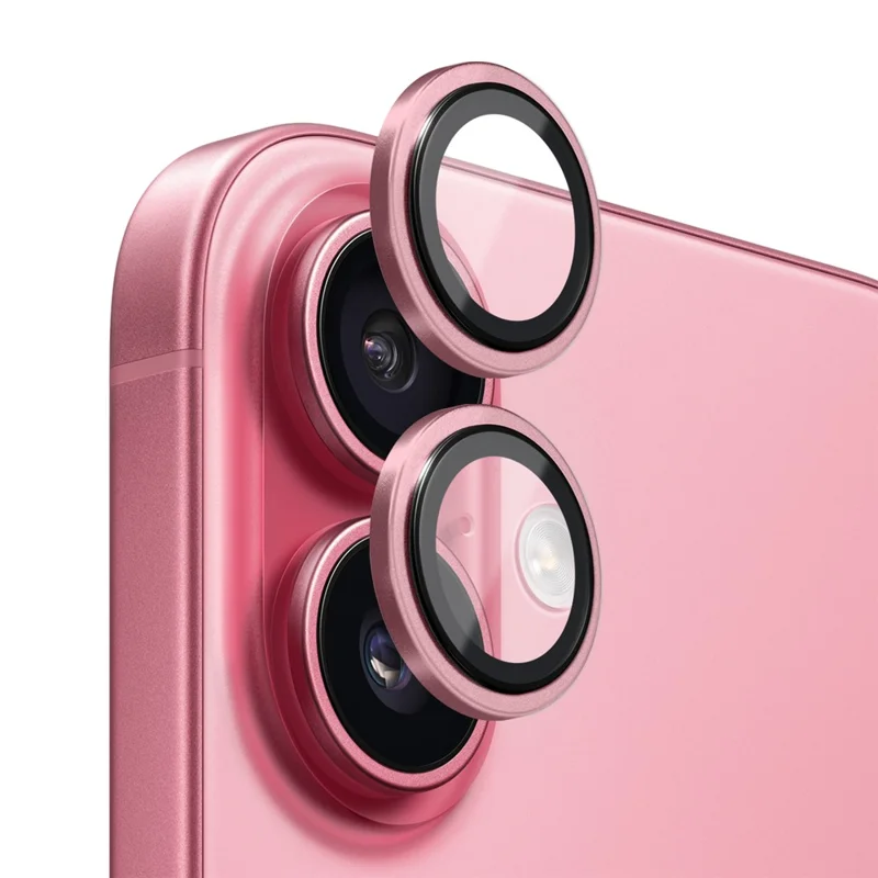 NORTHJO для iPhone 17 Защита камеры Защитное закаленное стекло для объектива с металлическим кольцом - Розовый