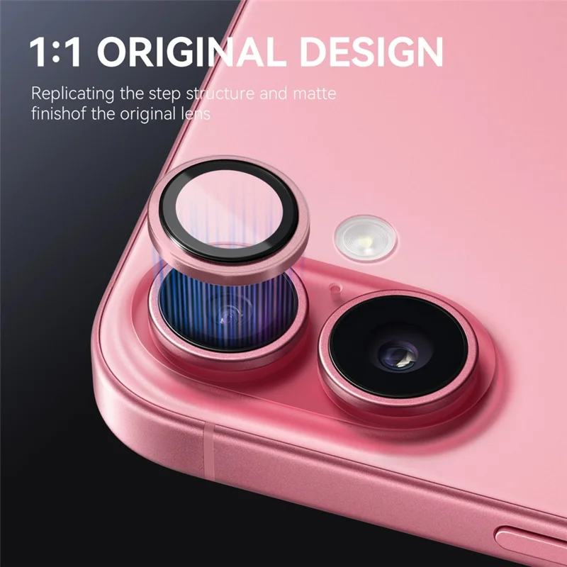 NORTHJO для iPhone 17 Защита камеры Защитное закаленное стекло для объектива с металлическим кольцом - Розовый