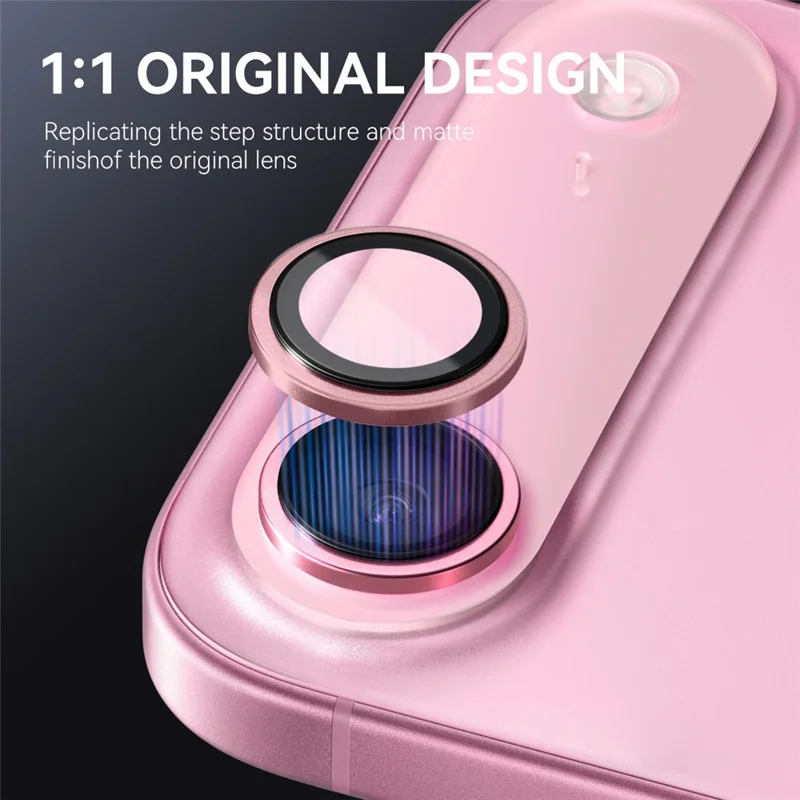 NORTHJO для iPhone 17 Защита объектива камеры Закаленное стекло Защитное кольцо для объектива 1:1 Оригинальный дизайн - Розовый