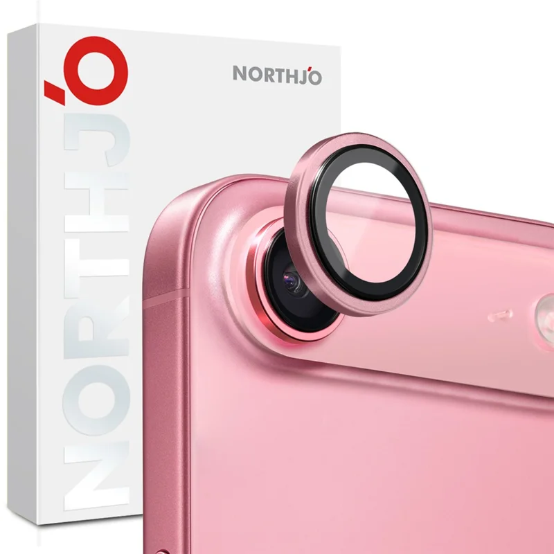 NORTHJO для iPhone 17 Защита объектива камеры Закаленное стекло Защитное кольцо для объектива 1:1 Оригинальный дизайн - Розовый