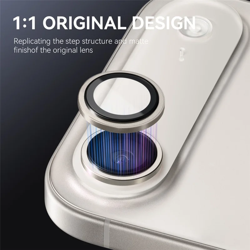 NORTHJO For iPhone Air Camera Lens Protector Tempered Glass Lens Film Metal Ring Guard 1:1 Original Design - Grey