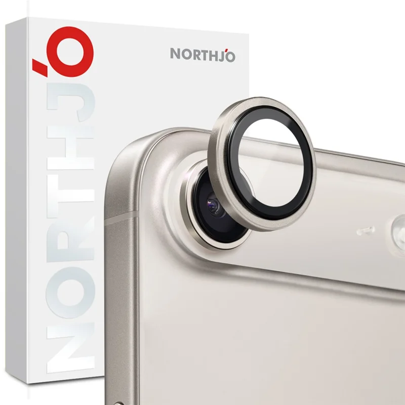 NORTHJO For iPhone Air Camera Lens Protector Tempered Glass Lens Film Metal Ring Guard 1:1 Original Design - Grey