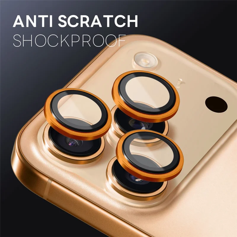 NORTHJO Für iPhone 17 Pro Max / 17 Pro Kameraobjektiv-Schutz Gehärtetes Glas Objektivfilm Metallring Schutz 1:1 Originaldesign - Orange