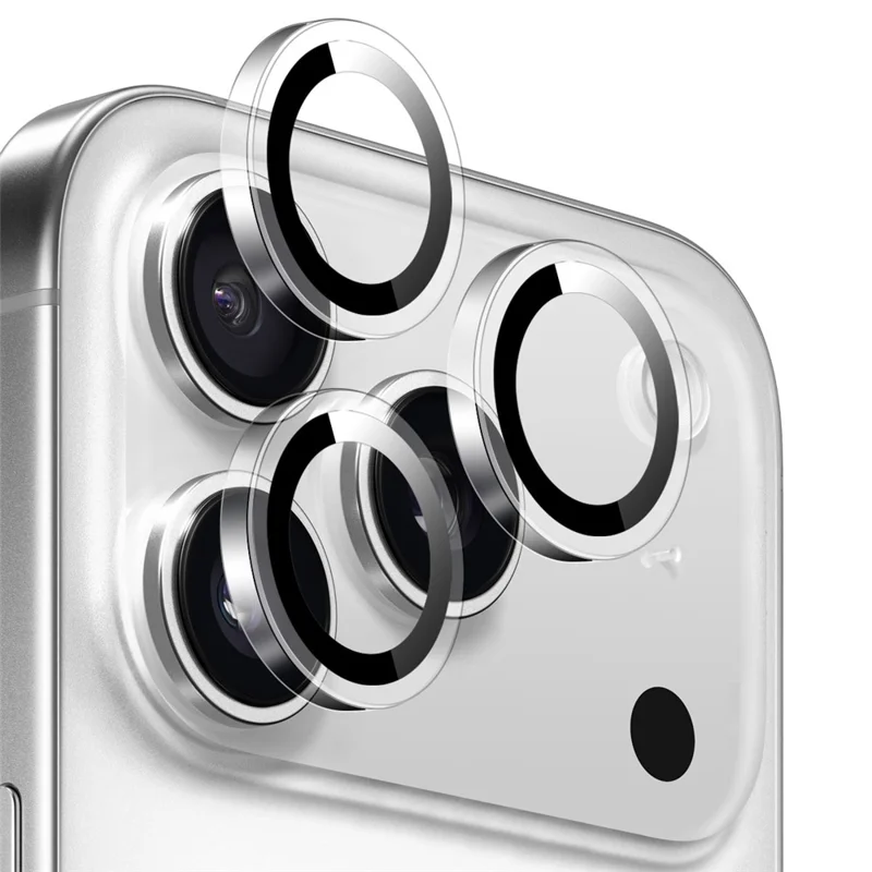 NORTHJO 1Set Clear Lens Film for iPhone 17 Pro Max / 17 Pro Camera Lens Protector Tempered Glass Metal Ring Guard
