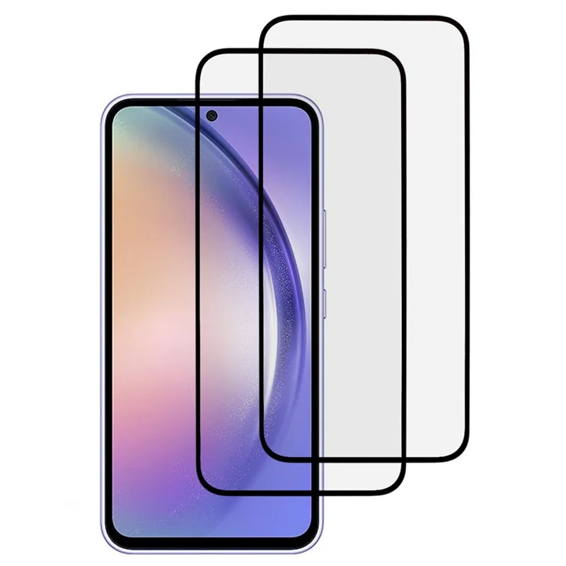 2Pcs For Samsung Galaxy A54 5G Screen Protector Silk Printing 0.3mm HD Clear Tempered Glass Film