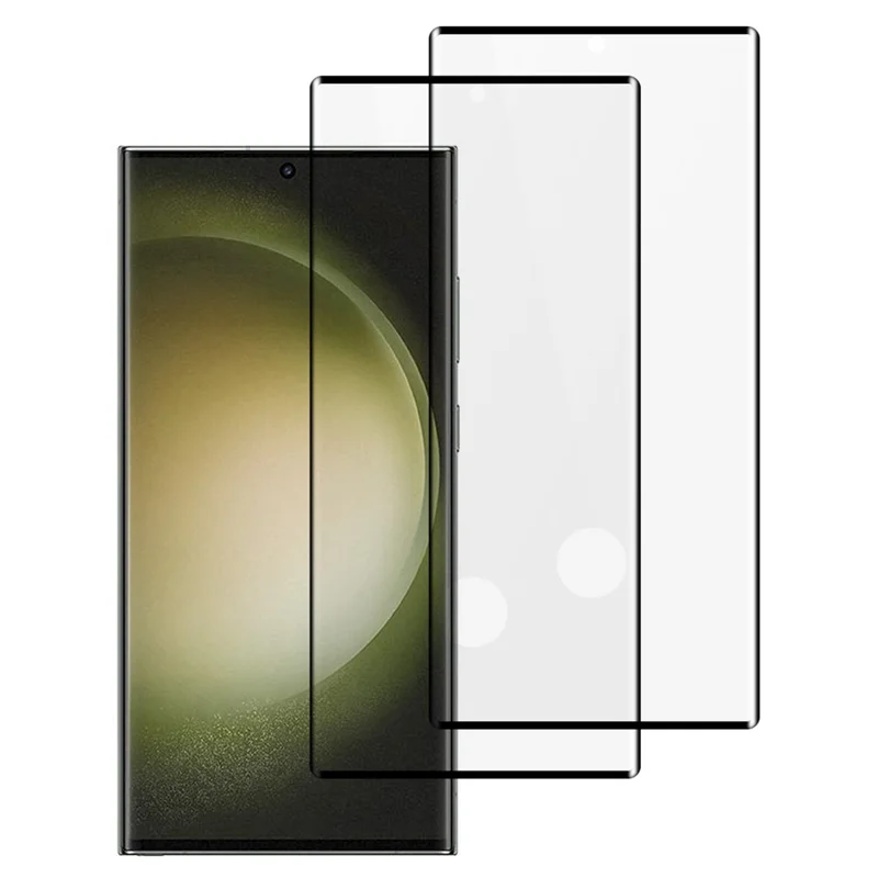 2Pcs For Samsung Galaxy S23 Ultra Screen Protector Silk Printing 0.3mm HD Clear Tempered Glass Film