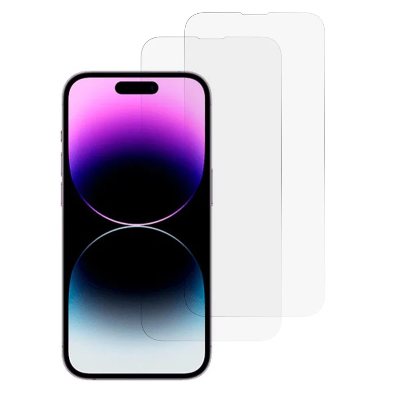2 Unidades Protector de Pantalla para iPhone 14 Pro Cristal Templado Transparente HD 0,3 mm