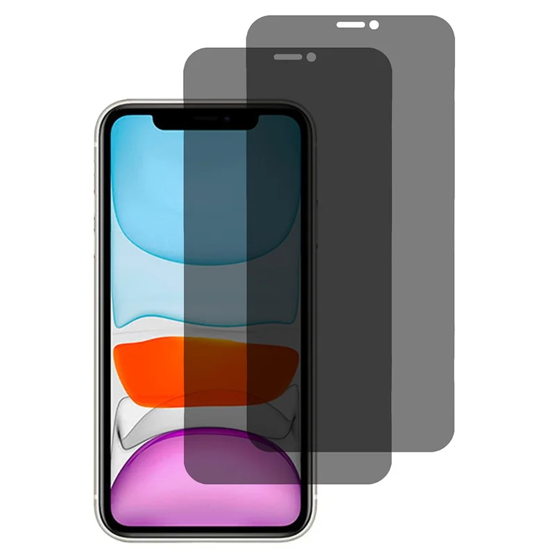 2Pcs For iPhone 11 / XR Privacy Screen Protector 0.3mm Anti Spy Private Tempered Glass Film