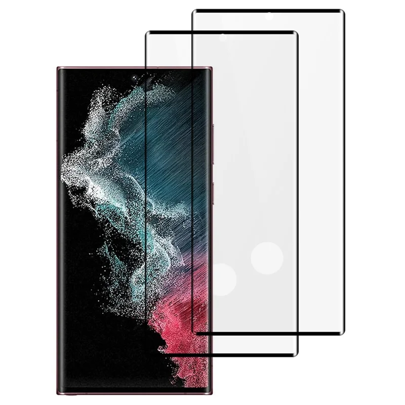 2Pcs For Samsung Galaxy S22 Ultra 5G Screen Protector Silk Printing 0.3mm HD Clear Tempered Glass Film