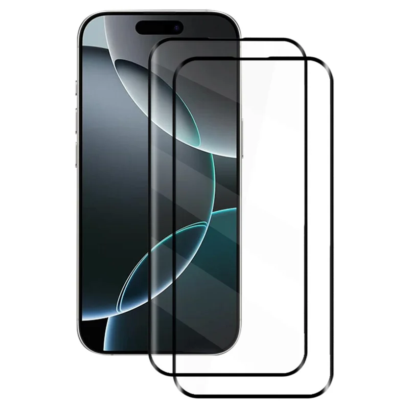AMORUS 2 Unidades Película Protetora de Tela de Vidro Temperado para iPhone 17 Pro - Impressão de Seda à Prova de Quebra - Preto
