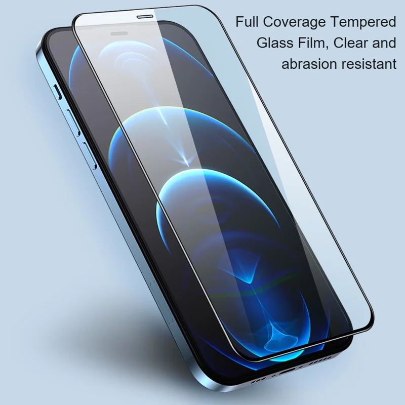 AMORUS 2Pcs For iPhone 17 Pro Max Screen Protector Shatterproof Silk Printing Tempered Glass Film - Black