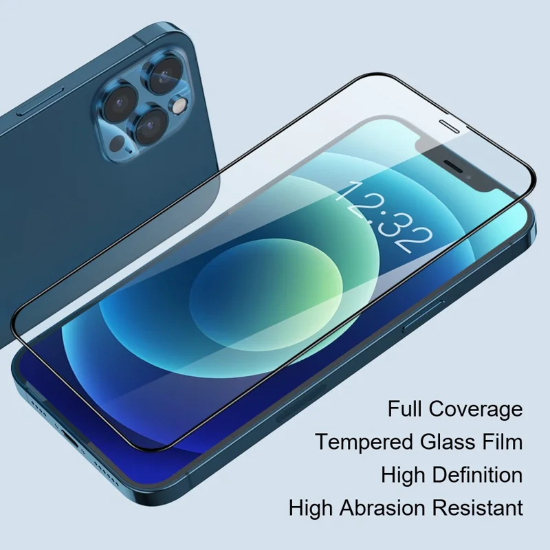 AMORUS 2Pcs For iPhone 17 Pro Max Screen Protector Shatterproof Silk Printing Tempered Glass Film - Black