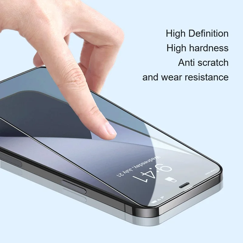 AMORUS 2Pcs For iPhone 17 Pro Max Screen Protector Shatterproof Silk Printing Tempered Glass Film - Black