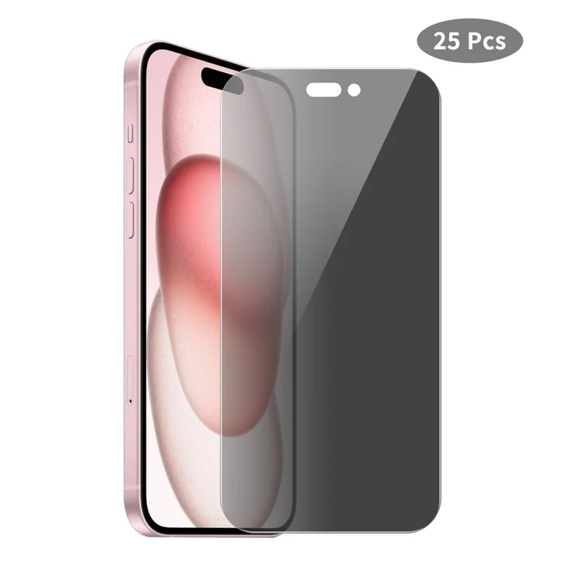 JUNSUNMAY 25 Stück Blickschutz Panzerglas Displayschutz für iPhone 15 - Anti-Drop HD Klare Schutzfolie