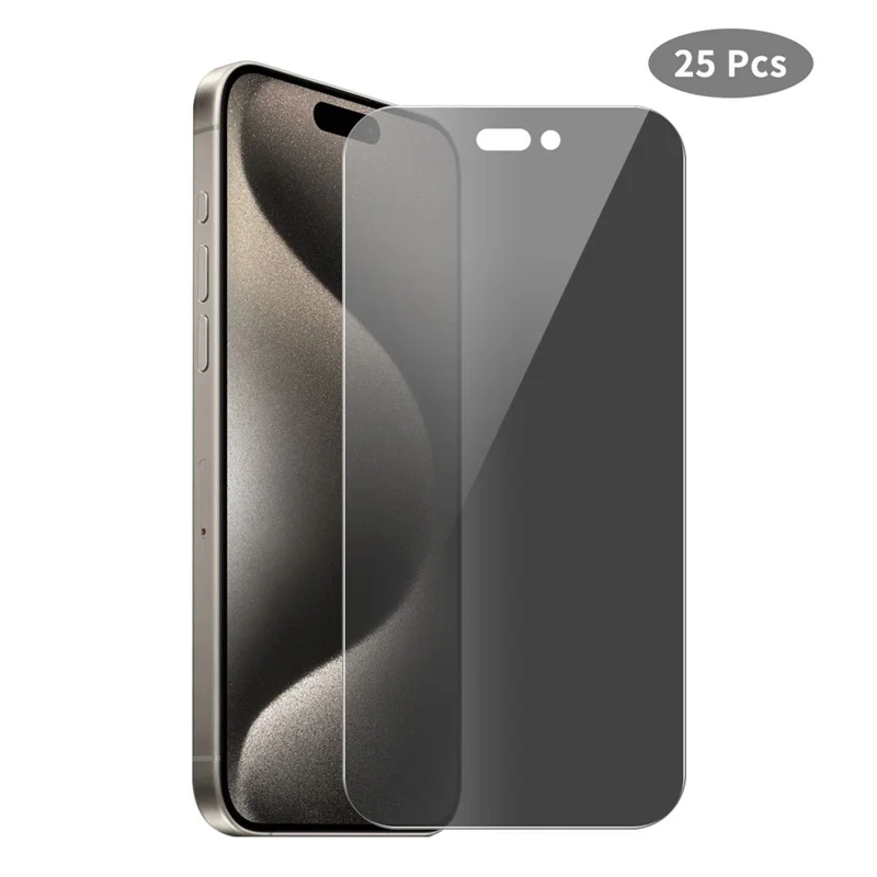JUNSUNMAY 25 Stück Für iPhone 15 Pro Anti-Spionage Panzerglas Displayschutz Anti-Sturz HD Klar Schutzfolie