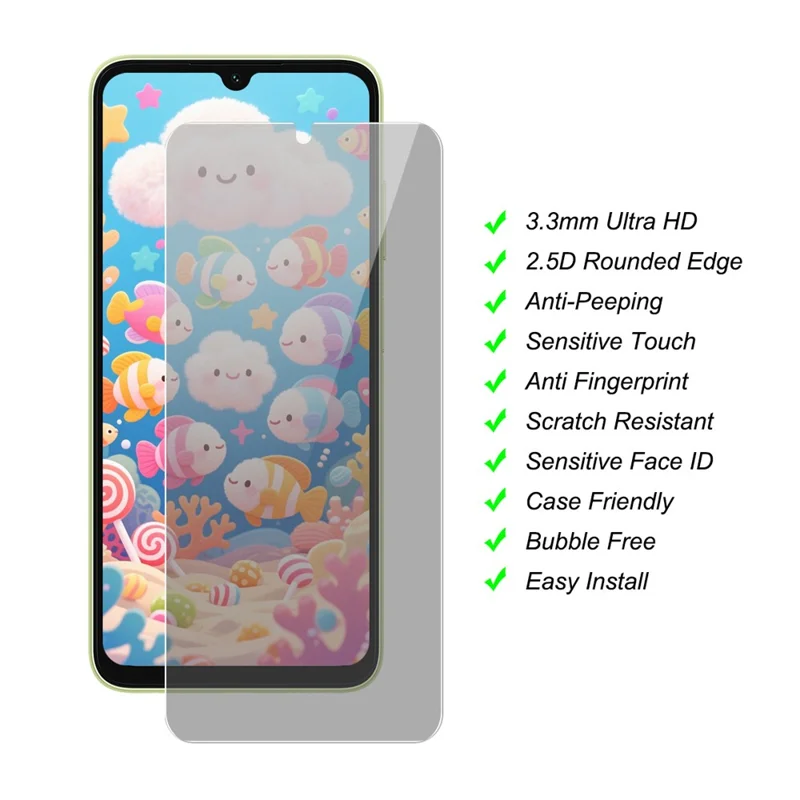 JUNSUNMAY 25 Stück Sichtschutz Panzerglasfolie für Samsung Galaxy A15 4G / 5G - Anti-Spy Displayschutz, HD Klar, Stoßfest