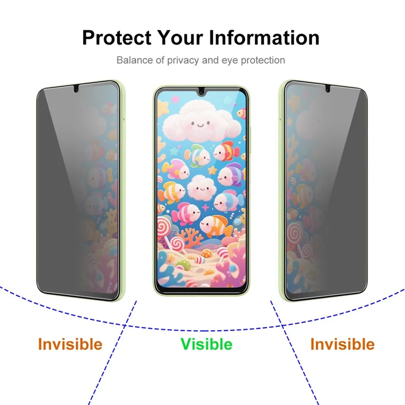 JUNSUNMAY 25 Stück Sichtschutz Panzerglasfolie für Samsung Galaxy A15 4G / 5G - Anti-Spy Displayschutz, HD Klar, Stoßfest