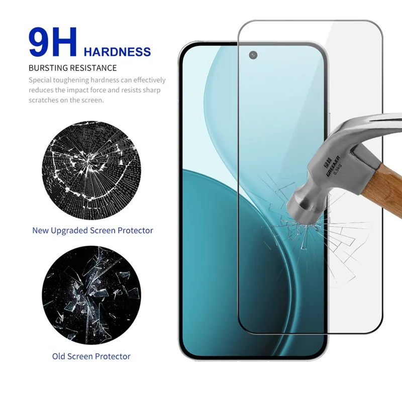 RURIHAI For Oppo Reno14 F 5G Screen Protector Secondary Hardening High Aluminium-Silicon Glass Film