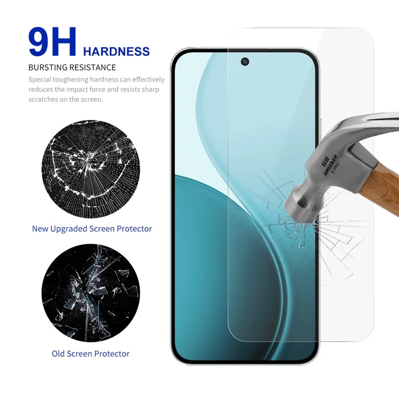 RURIHAI For Oppo Reno14 F 5G Screen Protector 0.26mm 2.5D High Aluminium Silicon Glass Film