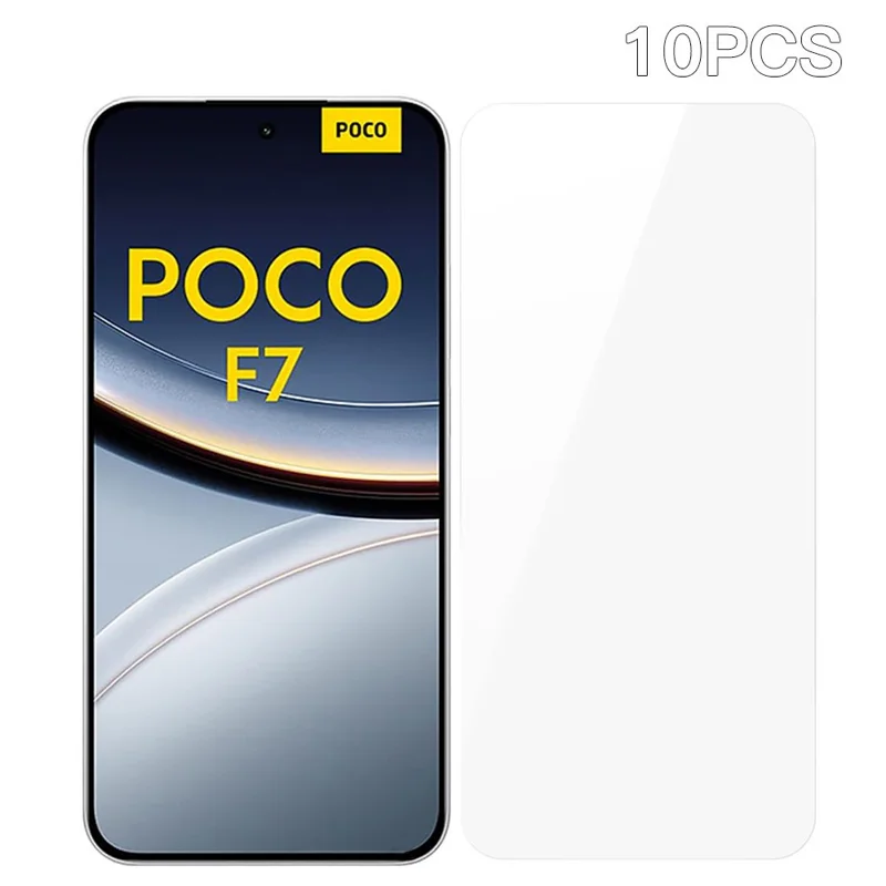 RURIHAI 10Pcs For Xiaomi Poco F7 5G Screen Protector 0.26mm 2.5D High Aluminium Silicon Glass Film