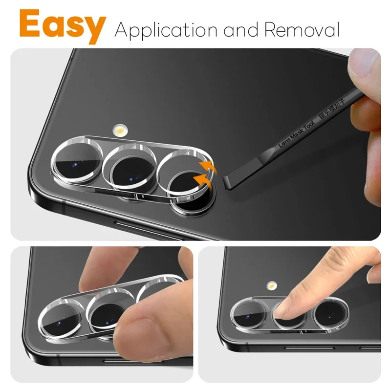 NORTHJO Para Samsung Galaxy S25 FE Protetor de Lente de Câmera Vidro Temperado HD Transparente Cobertura Completa 3D