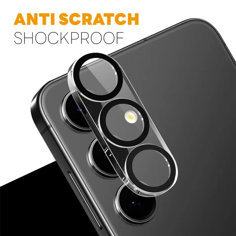 NORTHJO For Samsung Galaxy S25 FE Black Circles Camera Lens Protector Tempered Glass HD Clear 3D Full Coverage