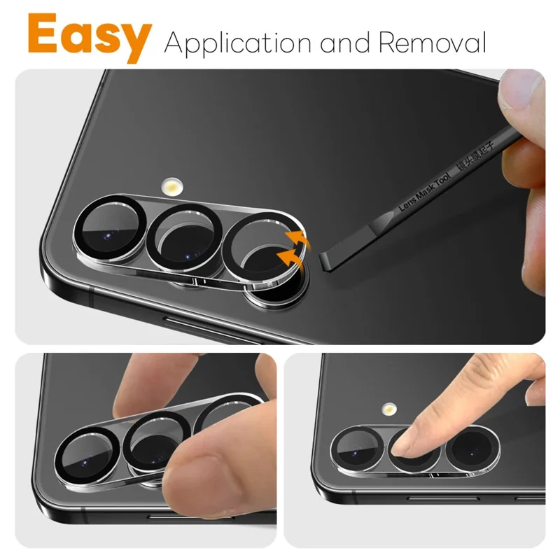 NORTHJO For Samsung Galaxy S25 FE Black Circles Camera Lens Protector Tempered Glass HD Clear 3D Full Coverage